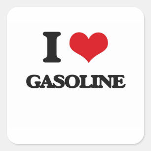 Ik hou van benzine vierkante sticker