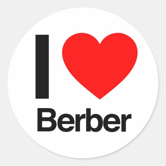 Ik hou van Berber Ronde Sticker (Voorkant)
