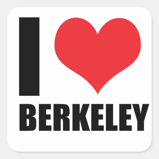 Ik hou van Berkeley Vierkante Sticker (Voorkant)