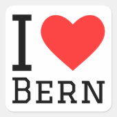 Ik hou van Bern Vierkante Sticker (Voorkant)