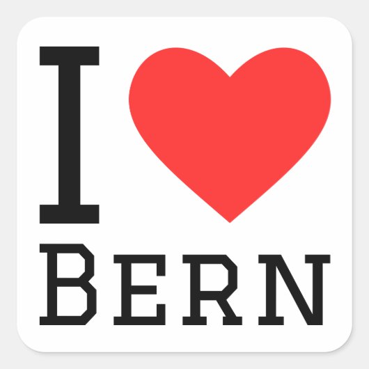 Ik hou van Bern Vierkante Sticker (Voorkant)
