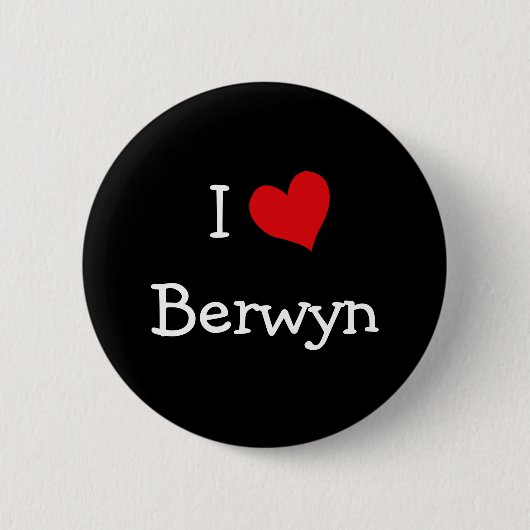 Ik hou van Berwyn Ronde Button 5,7 Cm (Voorkant)