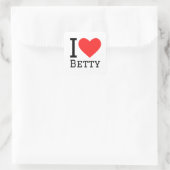 Ik hou van Betty Vierkante Sticker (Tas)