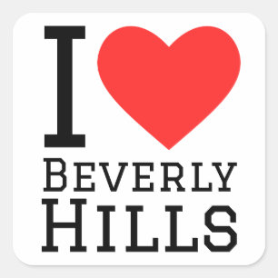 Ik hou van Beverly Hills Vierkante Sticker