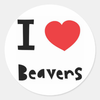 Ik hou van bevers ronde sticker
