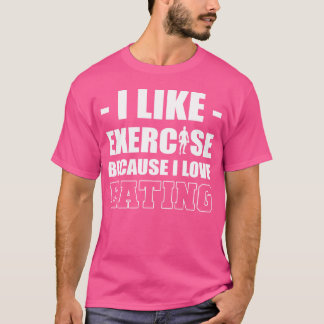 Ik hou van beweging Voedsel liefhebber cadeau retr T-shirt