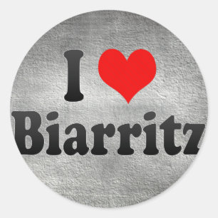Ik hou van Biarritz, Frankrijk Ronde Sticker