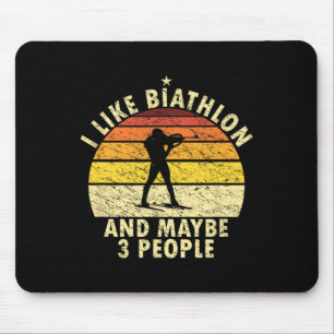 Ik hou van Biathlon Funny Biathlonist Wintersport Muismat