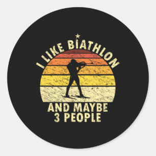 Ik hou van Biathlon Funny Biathlonist Wintersport Ronde Sticker