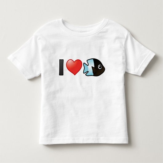 Ik hou van bicolor damselfish kinder shirts (Voorkant)