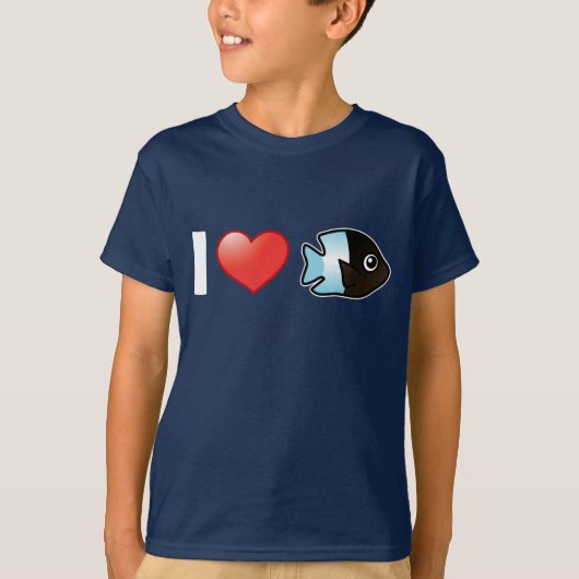 Ik hou van bicolor damselfish t-shirt (Voorkant)