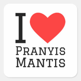 Ik hou van bidsprinkhaan vierkante sticker