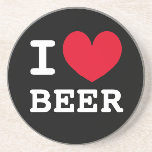 Ik hou van bier aangepaste zandsteen drank coaster onderzetter
