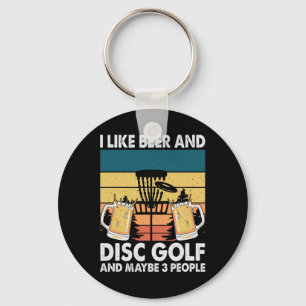 Ik hou van bier en discgolf en misschien mensen  sleutelhanger
