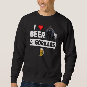 Ik hou van bier en gorilla's die drinkende apen in trui