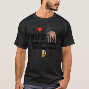 Ik hou van bier en mijn Belgische Malinois mam pap T-shirt