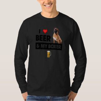 Ik hou van bier en mijn boxer Bulldog mama papa Do T-shirt