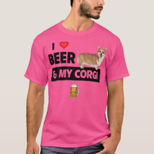 Ik hou van bier en mijn Corgi mama papa Pembroke C T-shirt