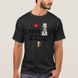 Ik hou van bier en mijn Dalmatische moeder papa ho T-shirt