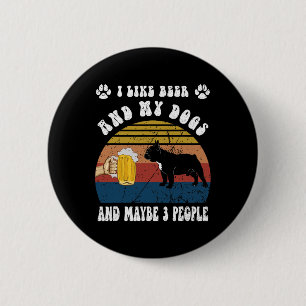 Ik hou van bier en mijn Franse buldog hond en miss Ronde Button 5,7 Cm