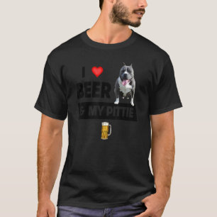 Ik hou van bier en mijn Pittie mama pa Pitbull Dog T-shirt