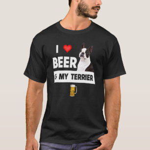 Ik hou van bier en mijn terrier van Boston, mam pa T-shirt