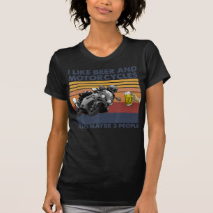 Ik hou van bier en motorfietsen - motorfietsen t-shirt