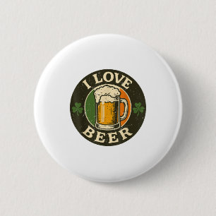 Ik hou van bier St Patrick Dag Drinken Irieam Ierl Ronde Button 5,7 Cm