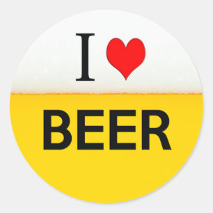 ik hou van bier textuur drank drink hart ronde sticker