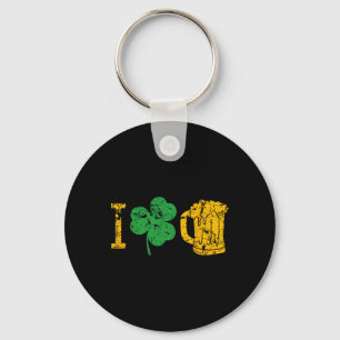 Ik hou van bier Vierbladige Klaver St. Patrick's D Sleutelhanger