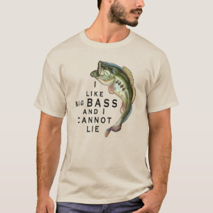 Ik hou van Big Bass Funny Gevist T-shirt