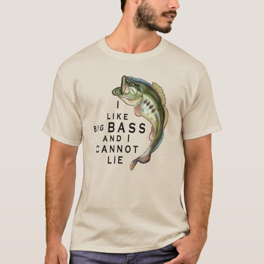 Ik hou van Big Bass Funny Gevist T-shirt (Voorkant)