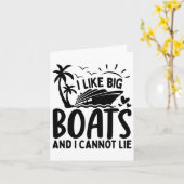 Ik hou van Big Boats en ik kan niet van Funny Crui Kaart (Gele Bloem)
