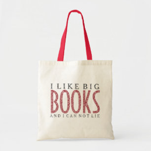 Ik hou van Big Books Dark Red Text Design Tote Bag