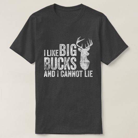 Ik hou van Big Bucks Hunting T-shirt (Design voorkant)