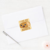 Ik hou van Big Bundts Vierkante Sticker (Envelop)