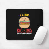 Ik hou van Big Buns Funny Burger en Fast Food Punt Muismat (Met muis)
