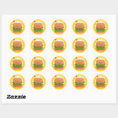Ik hou van Big Buns, Kawaii Big Burger Vierkante Sticker (Vel)
