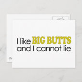 Ik hou van Big Butts Briefkaart (Voorkant / Achterkant)