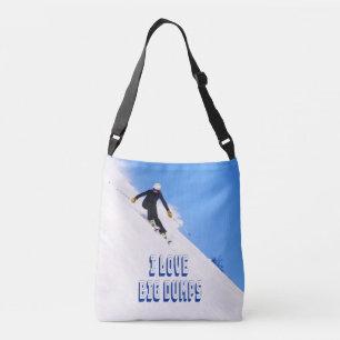 Ik hou van Big Dpomp Snow Ski Downhill Crossbody Tas