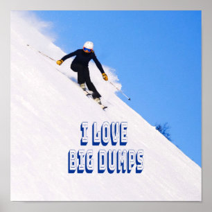 Ik hou van Big Dpomp Snow Ski Downhill Poster