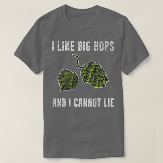 Ik hou van Big Hops Funny Craft Beer Making Homebr T-shirt (Design voorkant)
