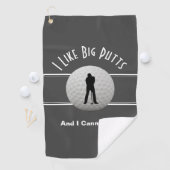 Ik hou van Big Putts Golf Humor Fun Gray White Golfhanddoek (Insitu)