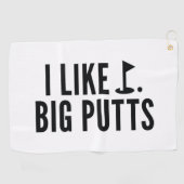 Ik hou van Big Putts Golfhanddoek (Horizontaal)