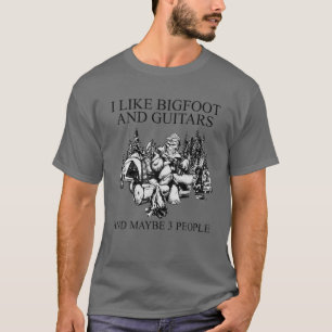 Ik hou van Bigfoot en gitaren en misschien 3 mense T-shirt
