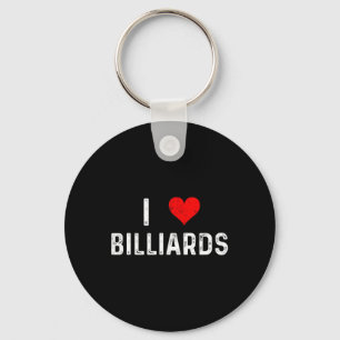 Ik hou van biljart - Hart - Distressed Pool Table  Sleutelhanger