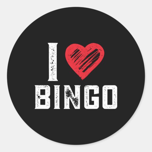 Ik hou van bingo bingo ronde sticker (Voorkant)