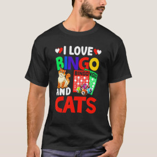 Ik hou van Bingo En Katten Bingo Caller Humor Lote T-shirt