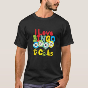 Ik hou van Bingo en Katten Schattige Dieren Bingo T-shirt