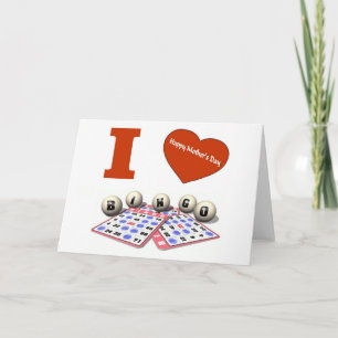 Ik hou van Bingo Happy Moederdag Kaart